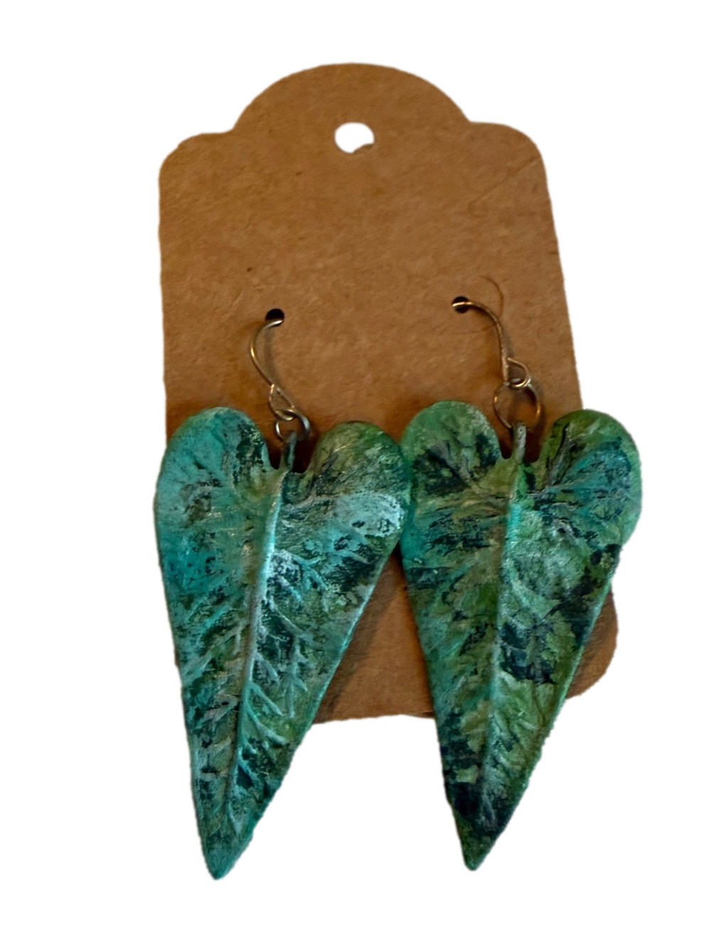 Handmade Green Leaf Earrings - Women Jewelry